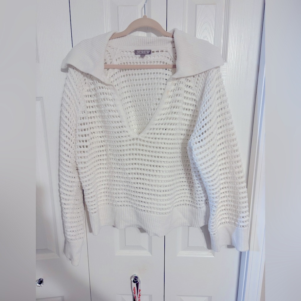 J-Crew White Knit Sweater